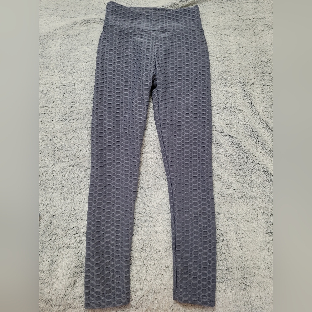Gray Textured Women's Leggings